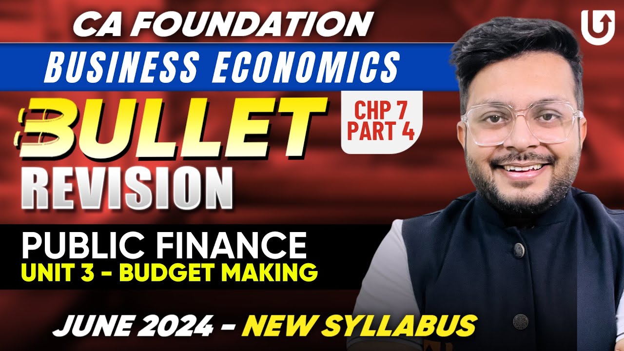 CA Foundation Economics Revision | Public Finance | Part 4 | Budget Making | CA Mohnish Vora