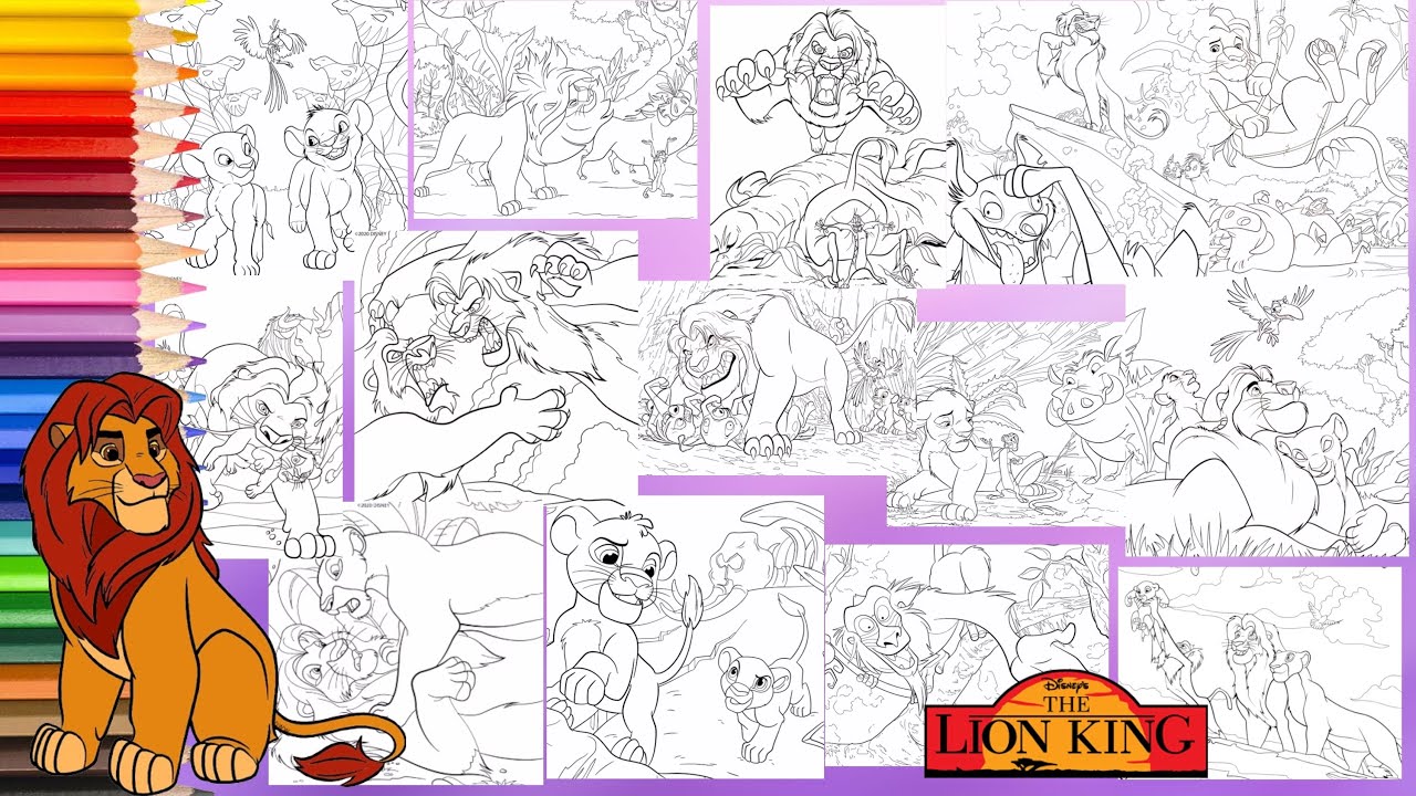 Disney The Lion King Story in Pictures - Simba Nala Scar Mufasa - Coloring Pages
