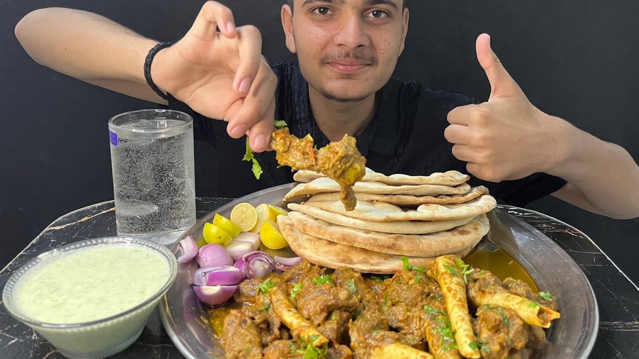 ASMR; EATING MUTTON NALI WITH SIMPLE NAAN | MUTTON NALI MUKBANG| |EATING MUTTON NALI|