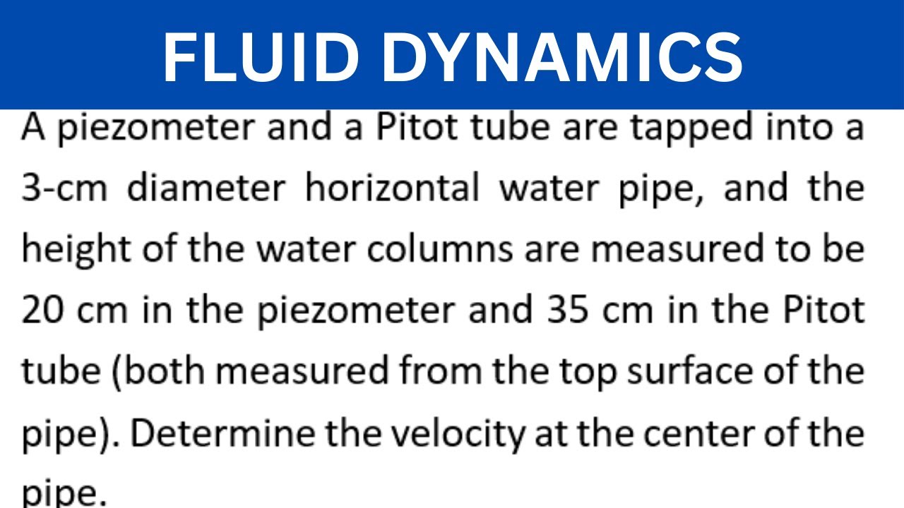 Determine Velocity Using Piezometer and Pitot Tube | Fluid Mechanics Problem Solved