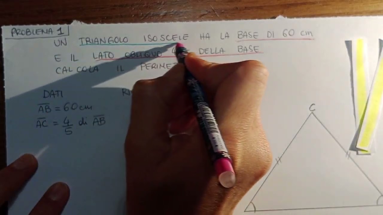 Problema triangolo isoscele - perimetro- rapporto tra base e lato obliquo
