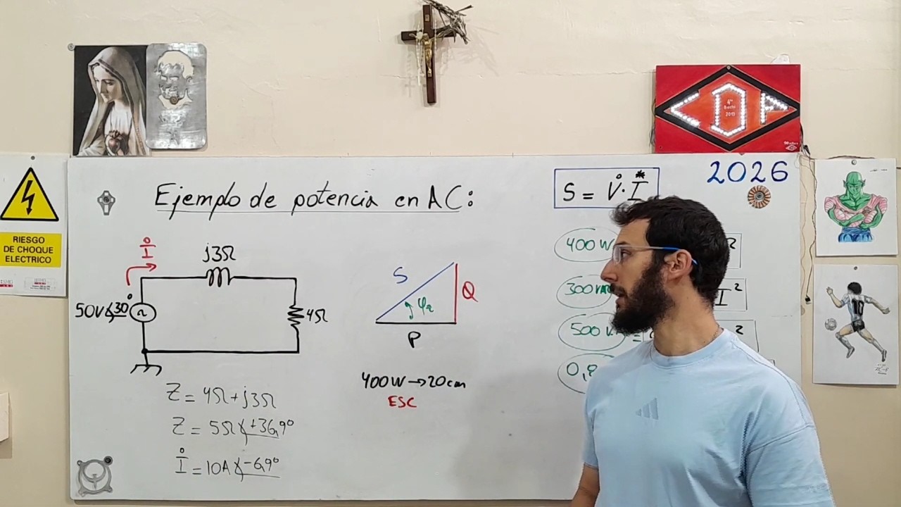 Potencia en AC - Ejemplo sencillo paso a paso