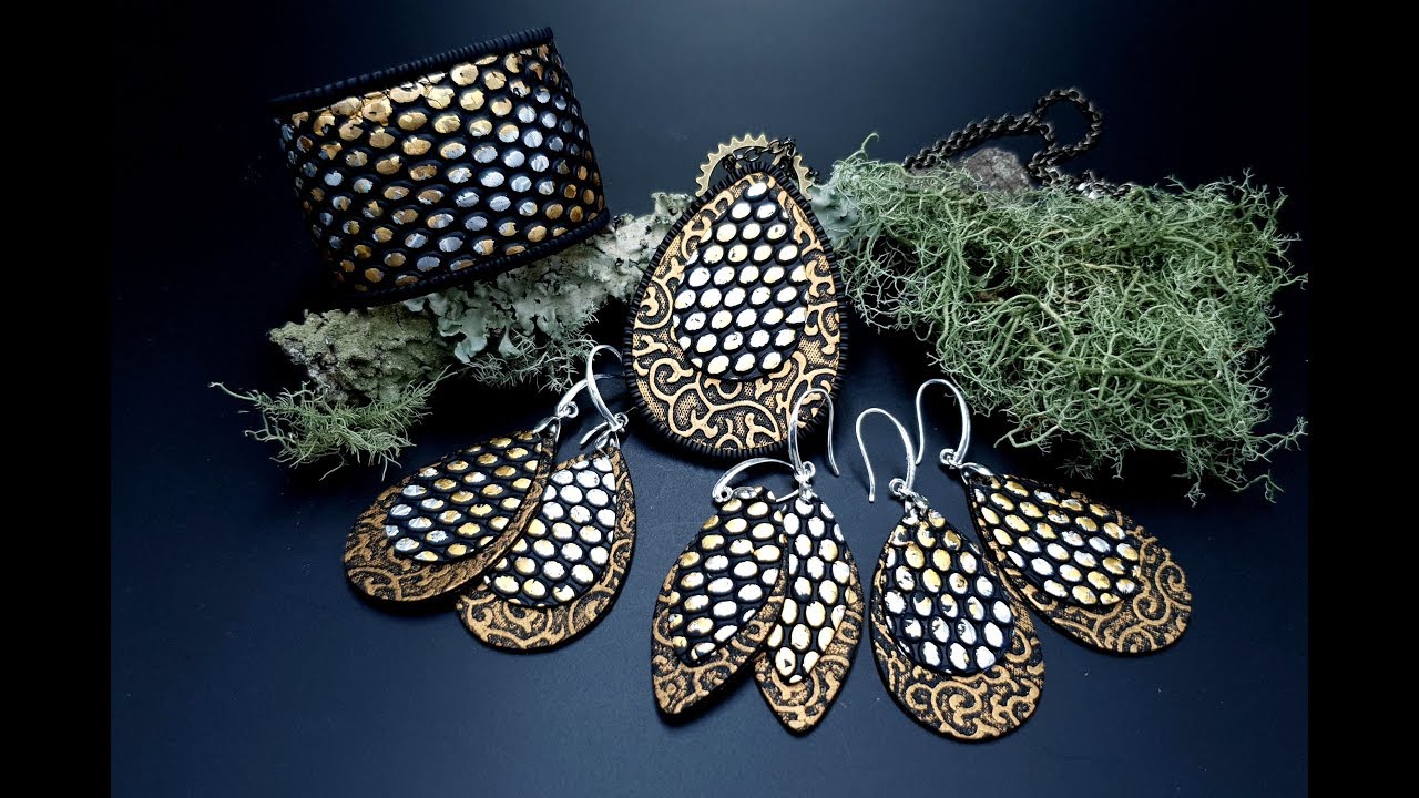 DEMO video: Faux Leather - Retro Earrings and Pendant
