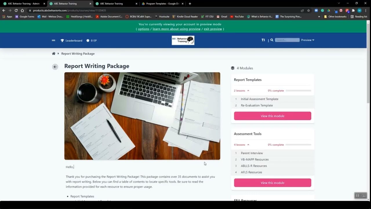 ABA Report Writing