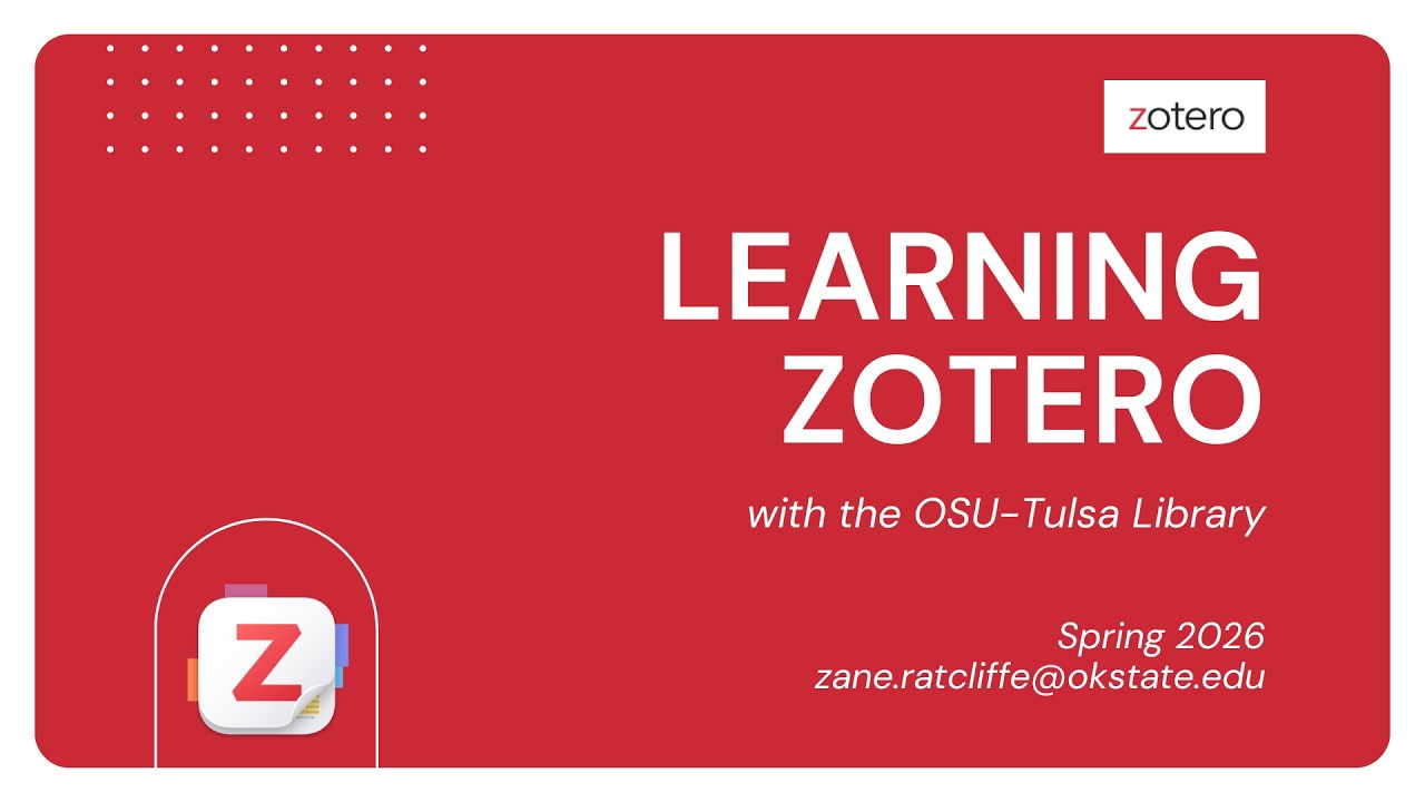 Learning Zotero 8 Workshop - Spring 2026