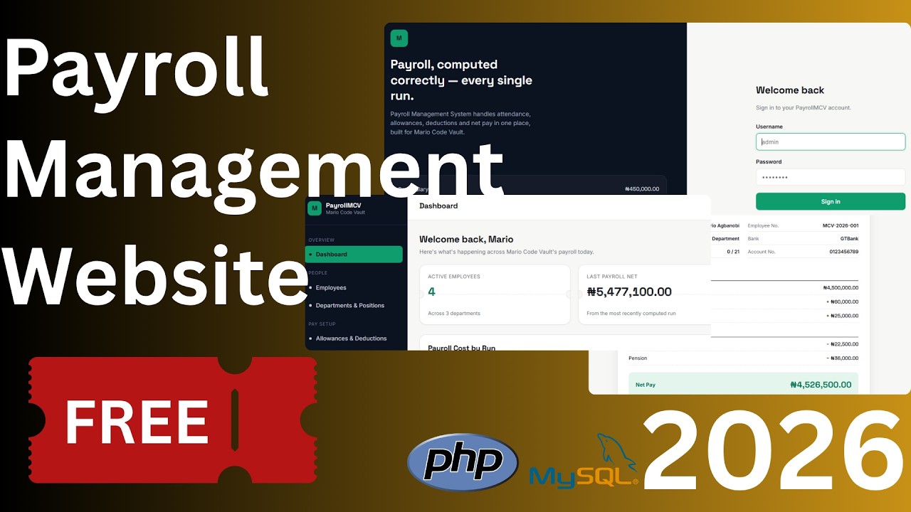 Payroll Management System using PHP & MySQL | MVC Architecture  Free Source Code (2026)