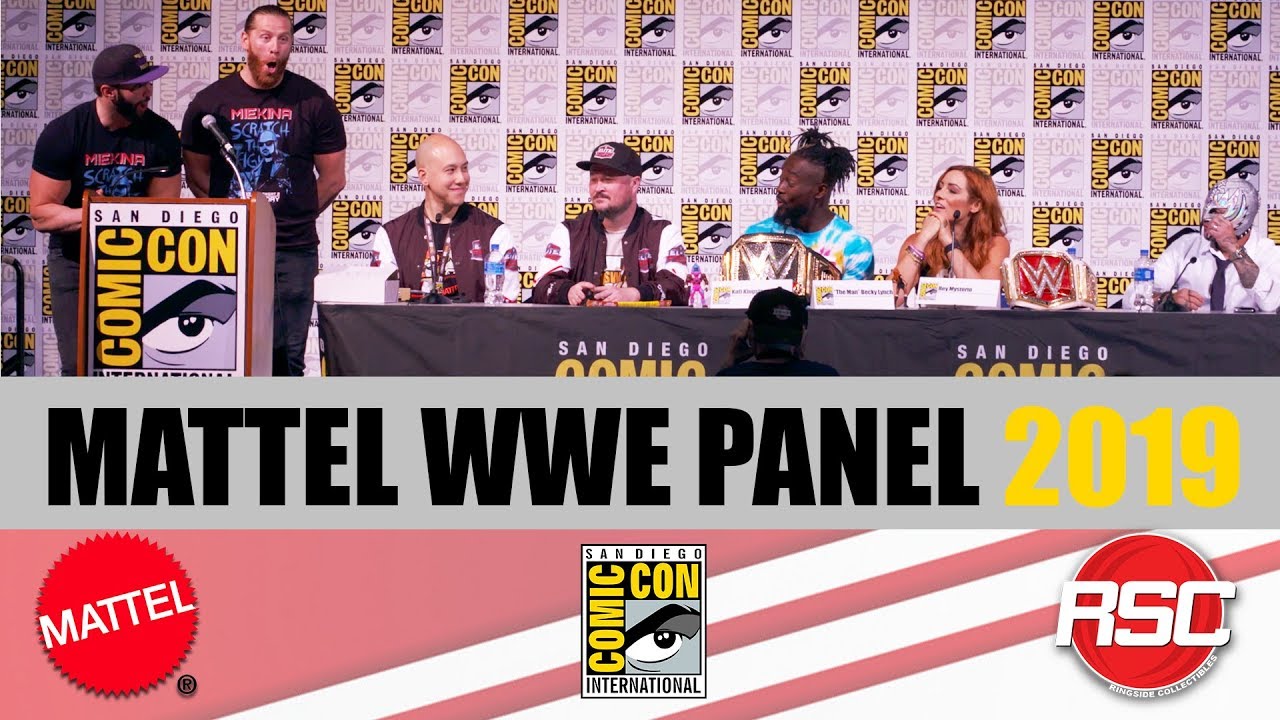 MATTEL WWE FULL PANEL - SDCC 2019 BECKY LYNCH, KOFI, REY MYSTERIO, RYDER AND HAWKINS