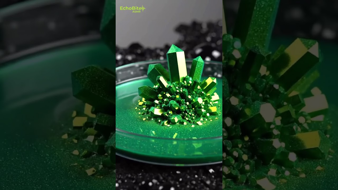 Sound and Matter Harmony: Intricate Crystal Formation in Minimalist ASMR Scene 