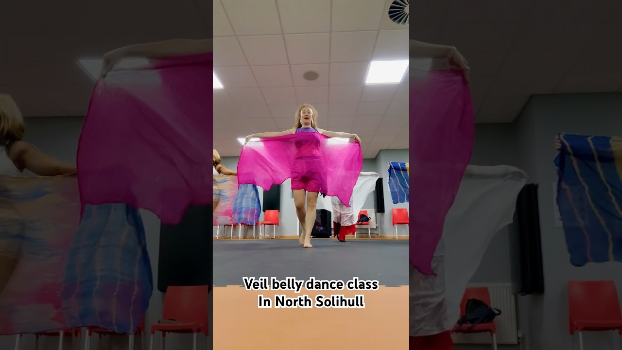 Veil combination belly dance practice with intermediate Solihull ladies. #bellydanceclasses