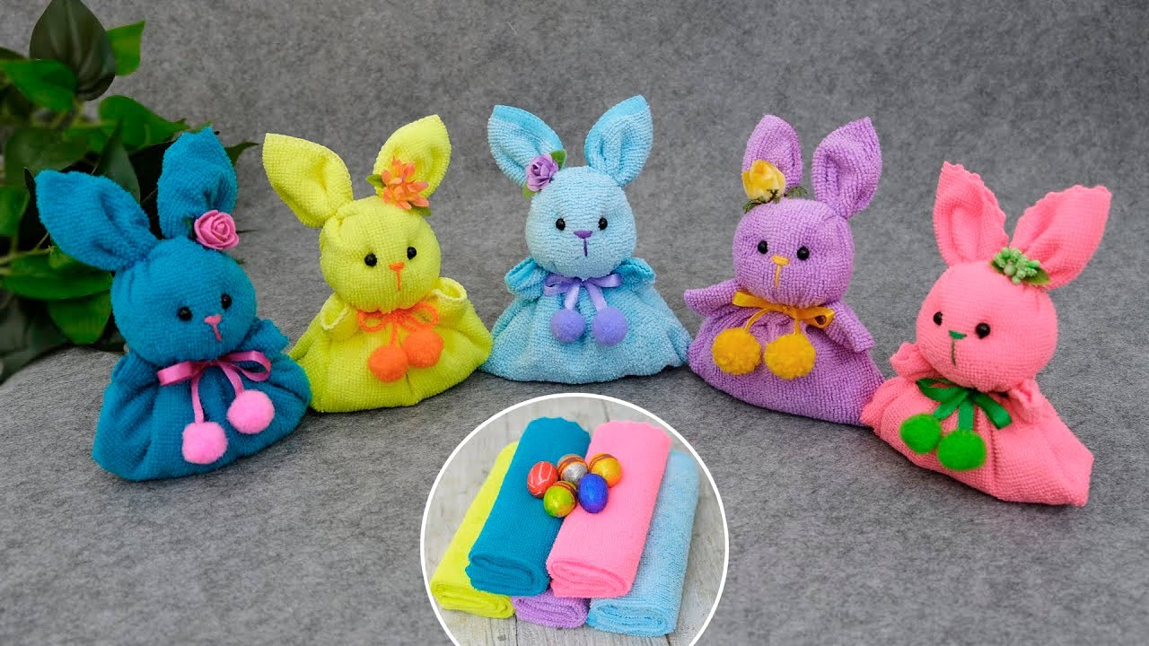 The Perfect Last-Minute Gift🐰Towel Bunny with a Surprise❄️No Pattern Needed