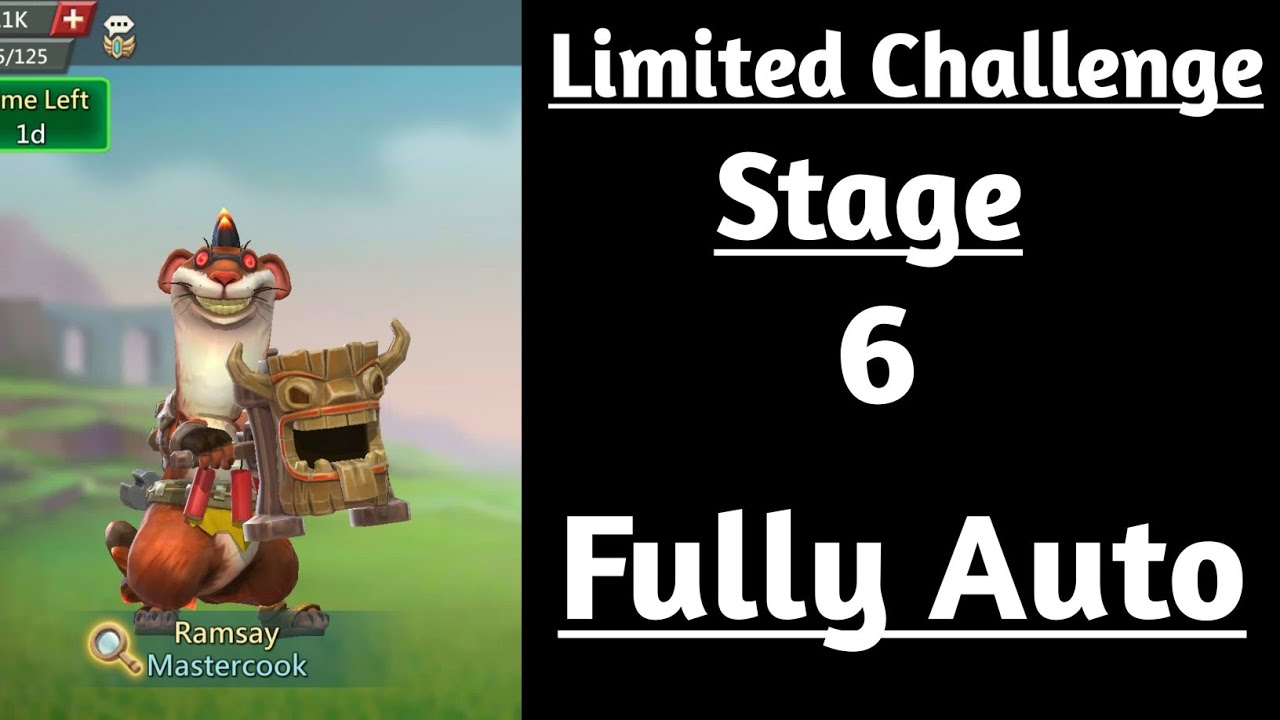 Lords Mobile Limited Challenge Crazy Chef Stage 6 Fully Auto|Mastercook Stage 6 Fully Auto