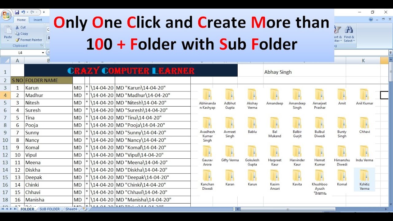 Only One click and create more than 100 + folder  | how to create multiple folder at once