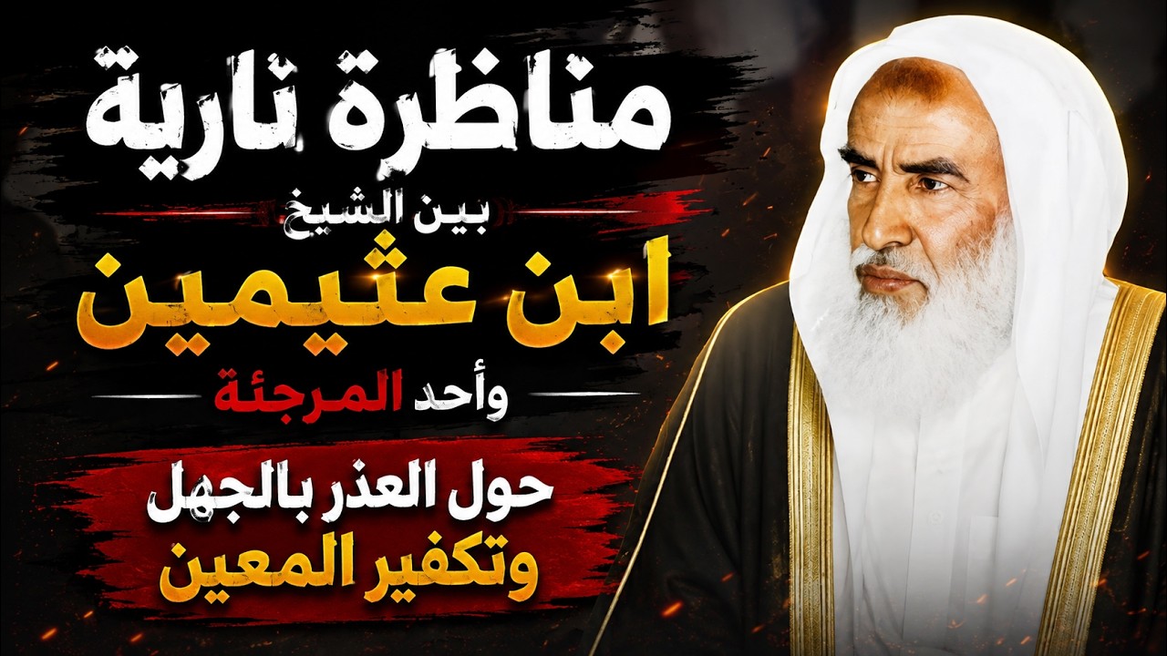 مناظرة نارية بين الشيخ ابن عثيمين ومرجئ حول العذر بالجهل وتكفير المعين والحكم بالظاهر والسنة