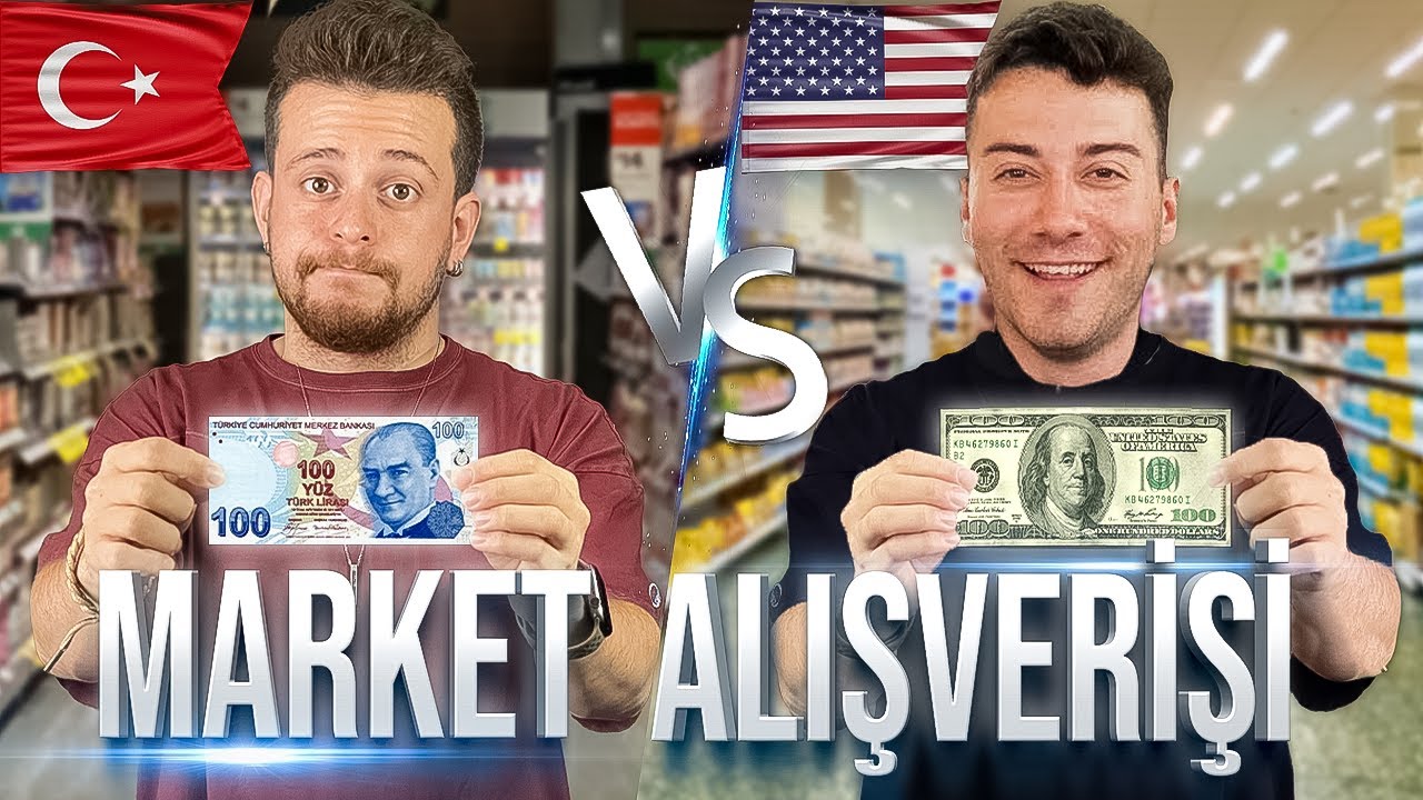 Amerika VS Türkiye Market Alışverişi! 100 DOLAR VS 100 TL @Enes Batur