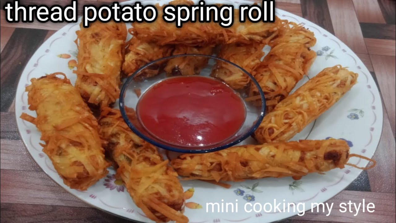 Thread potato spring roll/Thread spring roll recipe by mini cooking my style