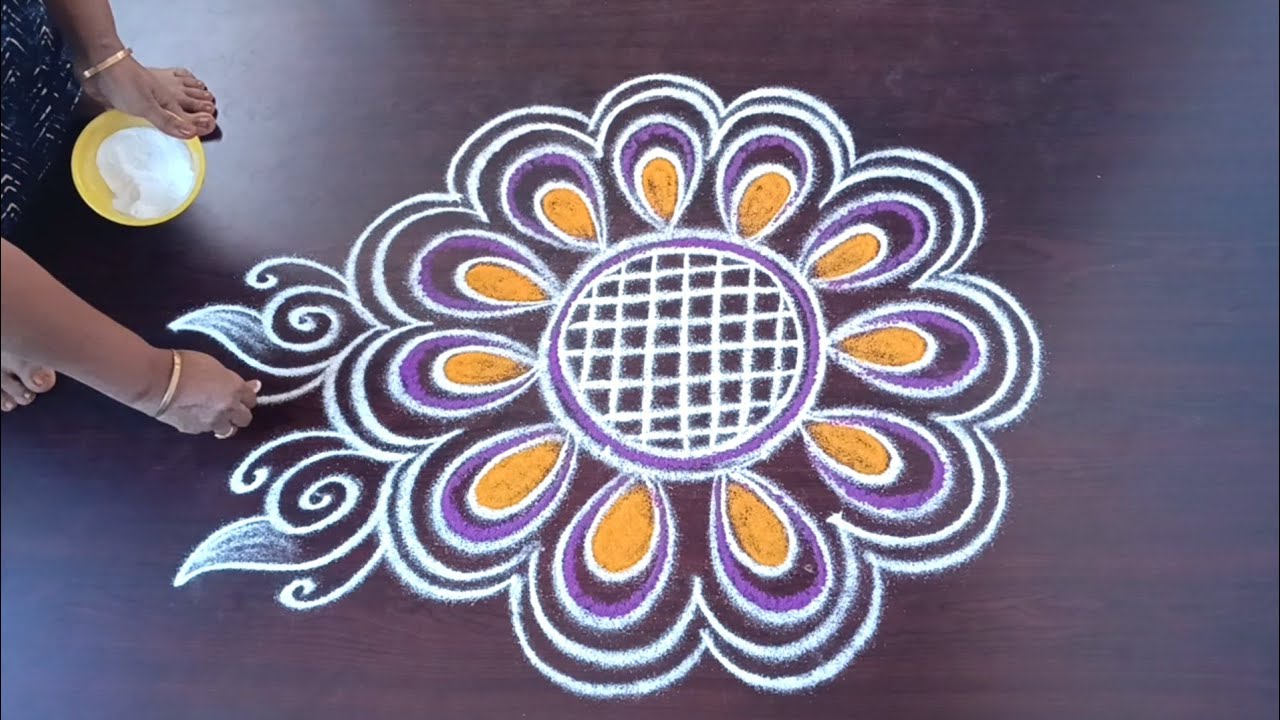 🌺மார்கழி நாள்-5 ஸ்பெஷல் சங்கு கோலங்கள்🌺 அழகிய தாமரைக்கோலம் 🌺Latha kolam