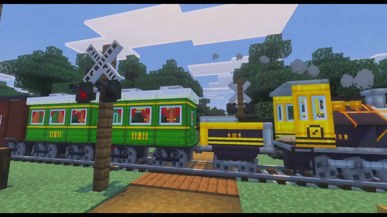 Minecraft TRAINS Addon Vibrant Visuals Part 1 (Taiga Biome + music)