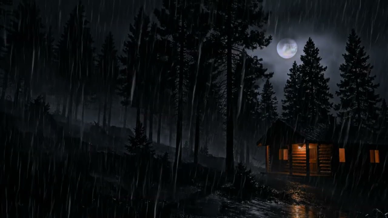 Интенсивный Проливной Дождь и Гроза Ночью 🌧️ ЗАСНИТЕ МГНОВЕННО Глубокий Сон и Облегчение Бессонницы