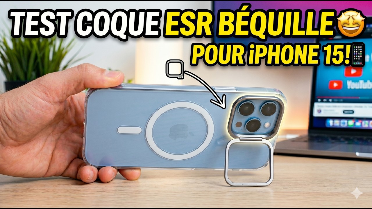 TEST coque ESR avec b&eacute;quille pour iPhone 15