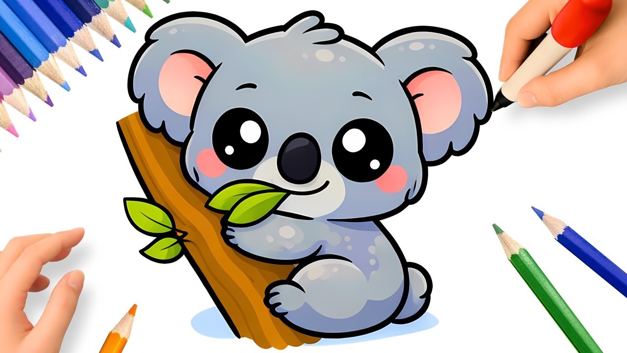 HOW TO DRAW A CUTE KOALA EASY 🐨