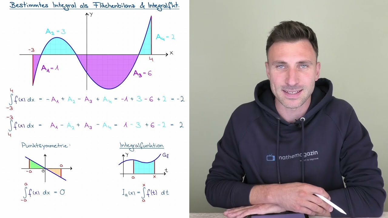 Bestimmtes Integral als Fl&auml;chenbilanz & die Integralfunktion