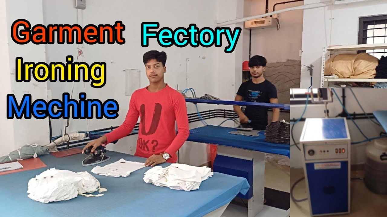 Garment Factory Iron Mechine।। Automatic Laundry Mechanic।। Factoryতে baby dress কি বাবে iron কৰে।।