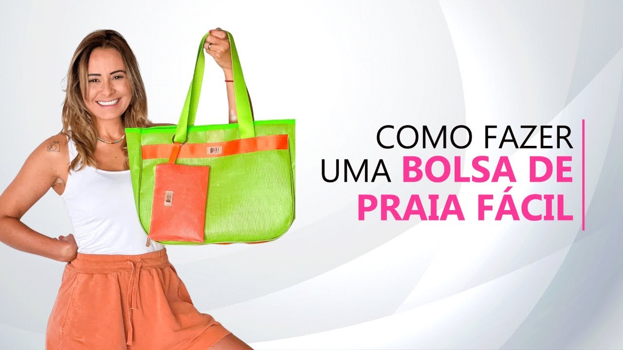Costurando uma BOLSA DE PRAIA fácil  em tela sem forro - Iniciantes na costura - Passo a Passo - DIY