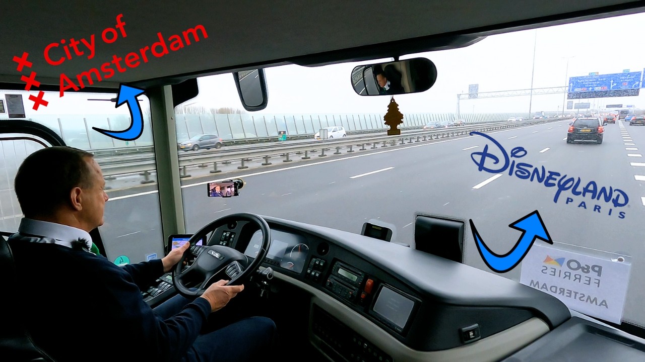 OP SCHOOLREIS NAAR EURODISNEY | MET ENGELSE TOERISTEN NAAR AMSTERDAM | EEN TOURINGCAR RIJERVARING !