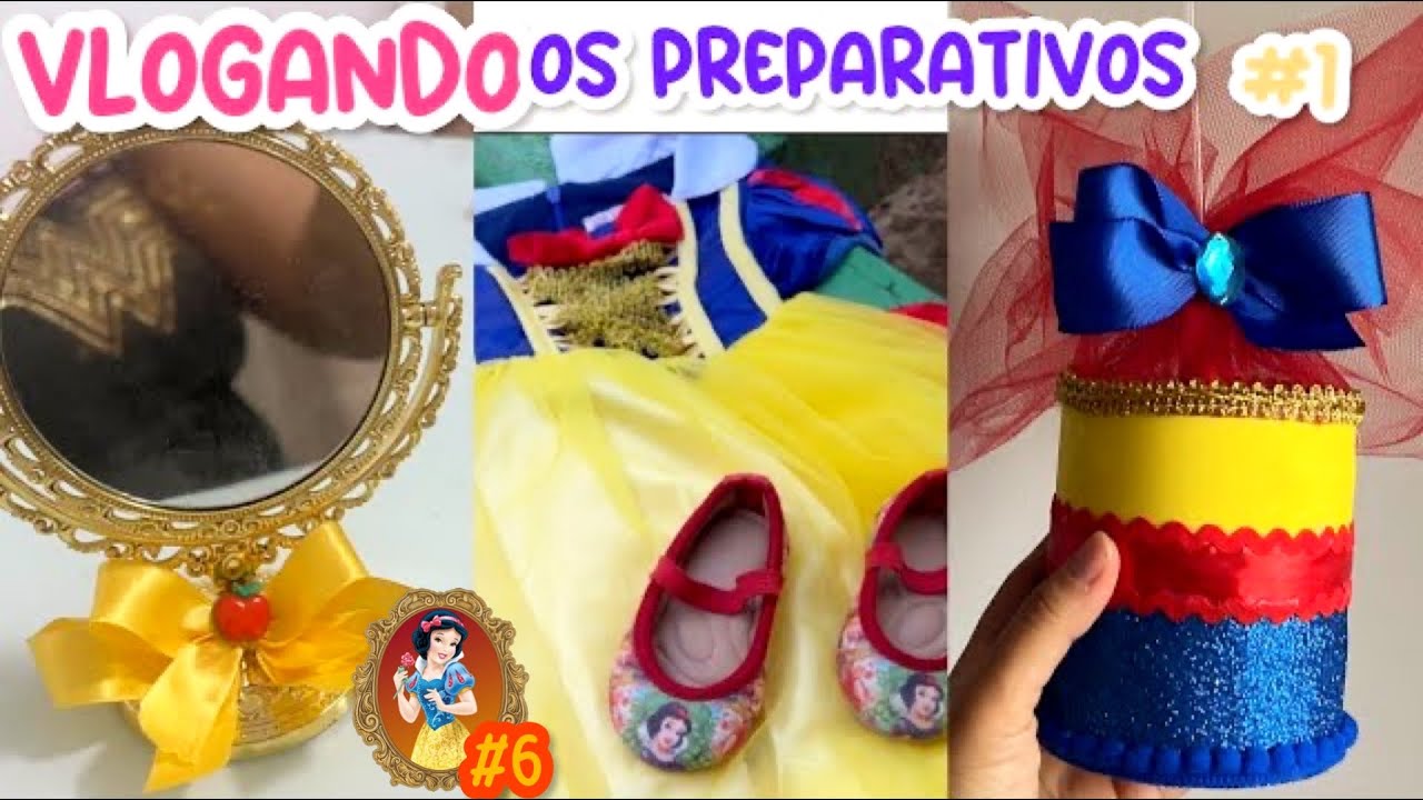 COMECEI A FAZER OS CENTROS DE MESA COM LATA DE LEITE EM PÓ - Vlogando preparativos branca de neve