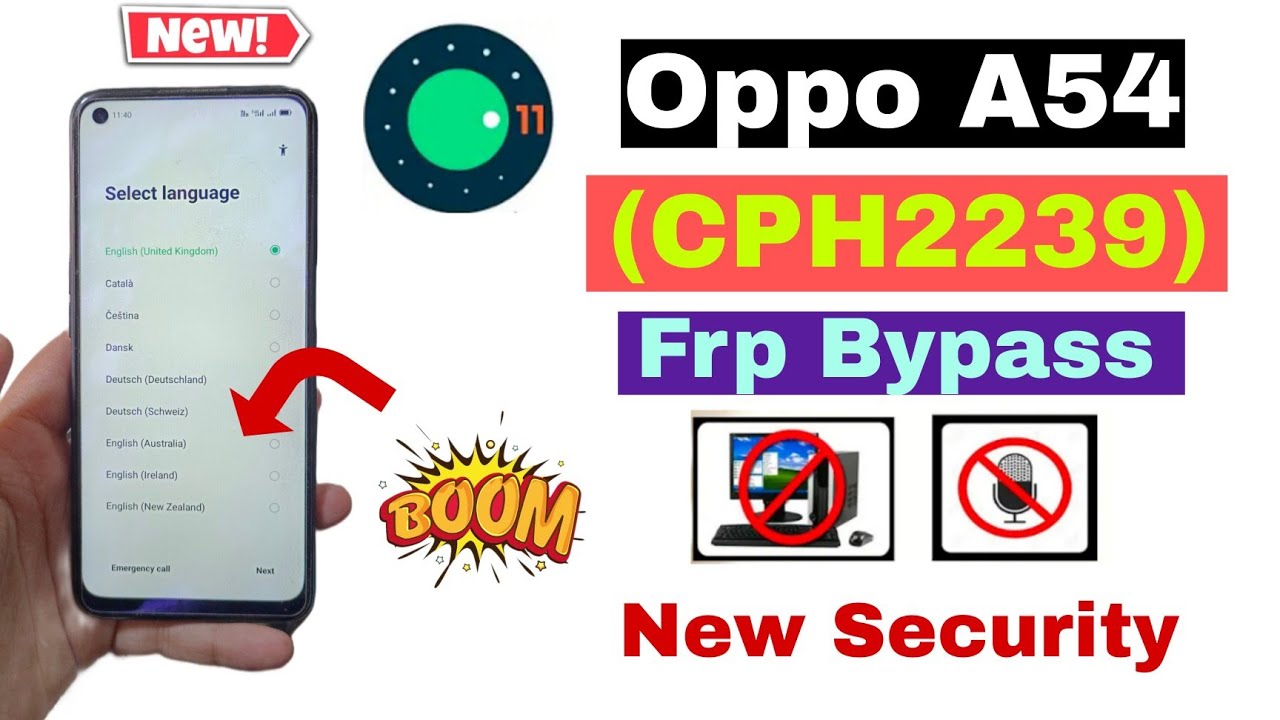 OPPO A54 FRP BYPASS 100% WITHOUT PC ANDROID 11/12 | OPPO A54 (CPH2239) GOOGLE ACCOUNT BYPASS 2024