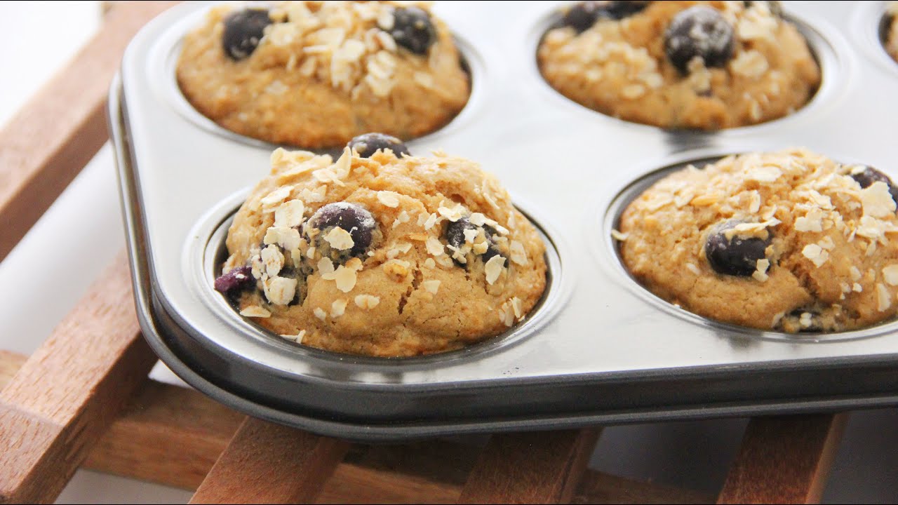 Blueberry Oatmeal Muffins 低糖低脂蓝莓燕麦瑪芬 | Apron