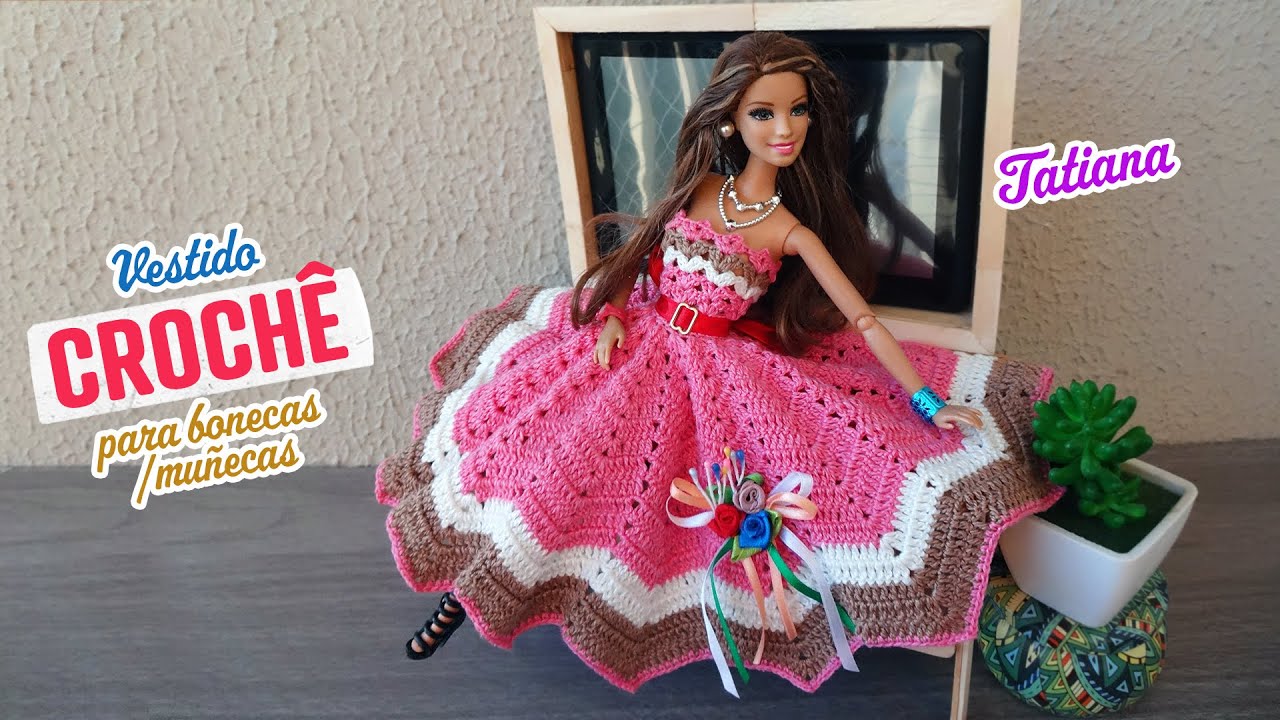 Vestido de crochê para Barbie 🦋 Tatiana
