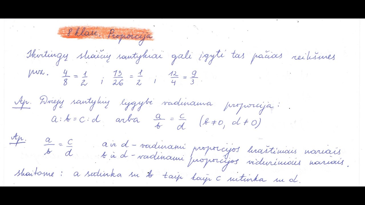 8 klasė. Proporcija