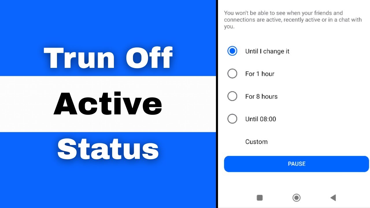 How To Turn Off Active Status On Messenger