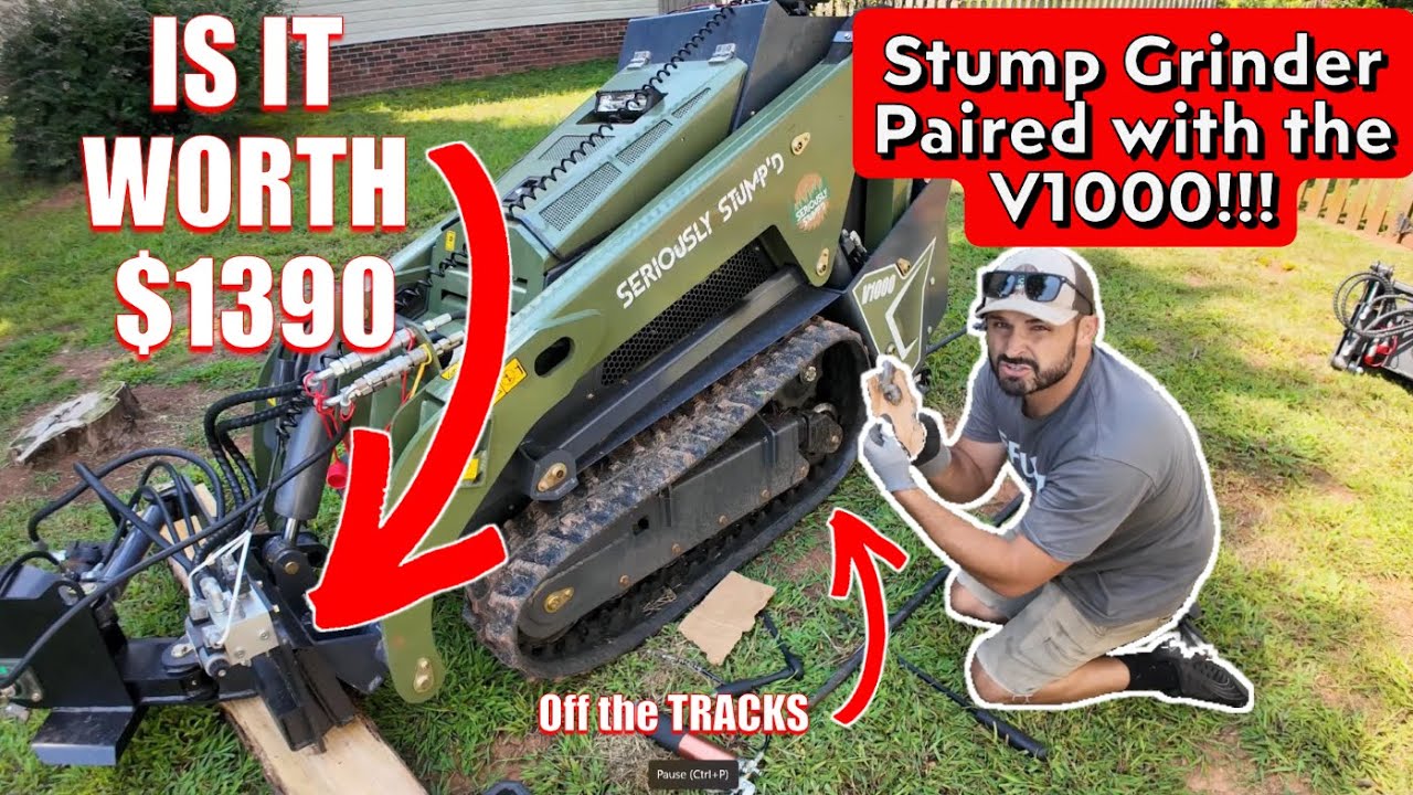 Chinese Mini Skid Steer + Stump Grinder = Money Made!