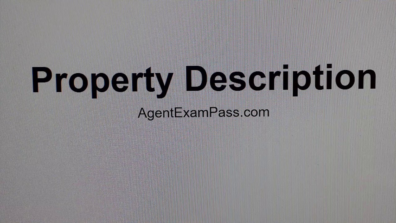 008 property description Free Real Estate License Exam Words Questions AgentExamPass.com