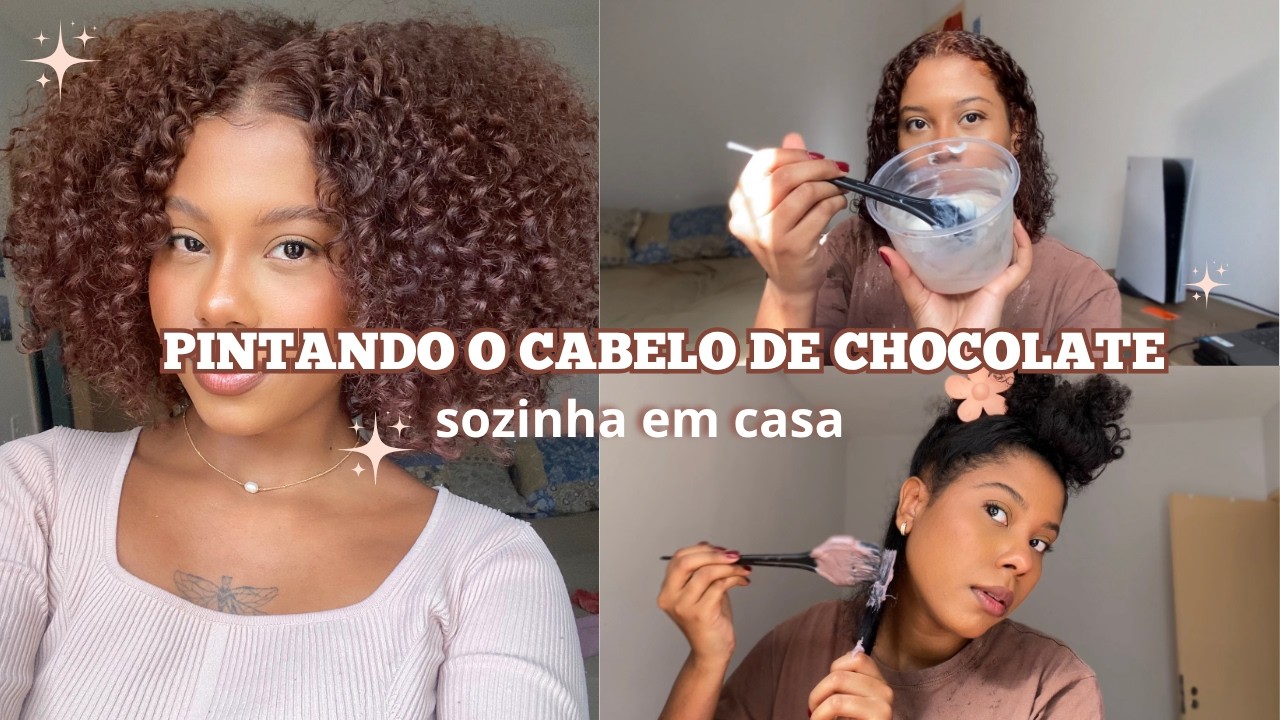 PINTEI MEU CABELO CACHEADO SOZINHA EM CASA | BROWN HAIR 🍫🤎✨