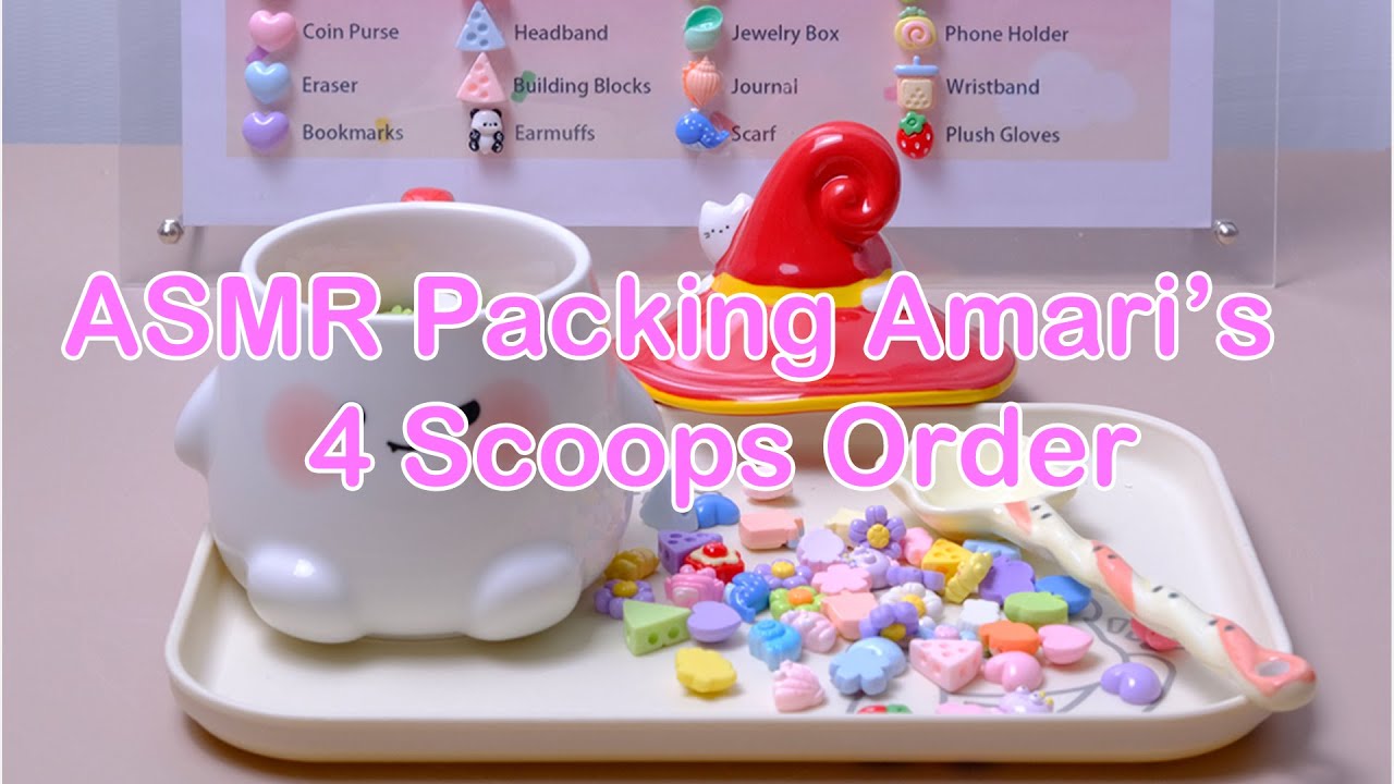 【Litebord Lucky Scoops】ASMR Packing Amari's 4 Scoops Order