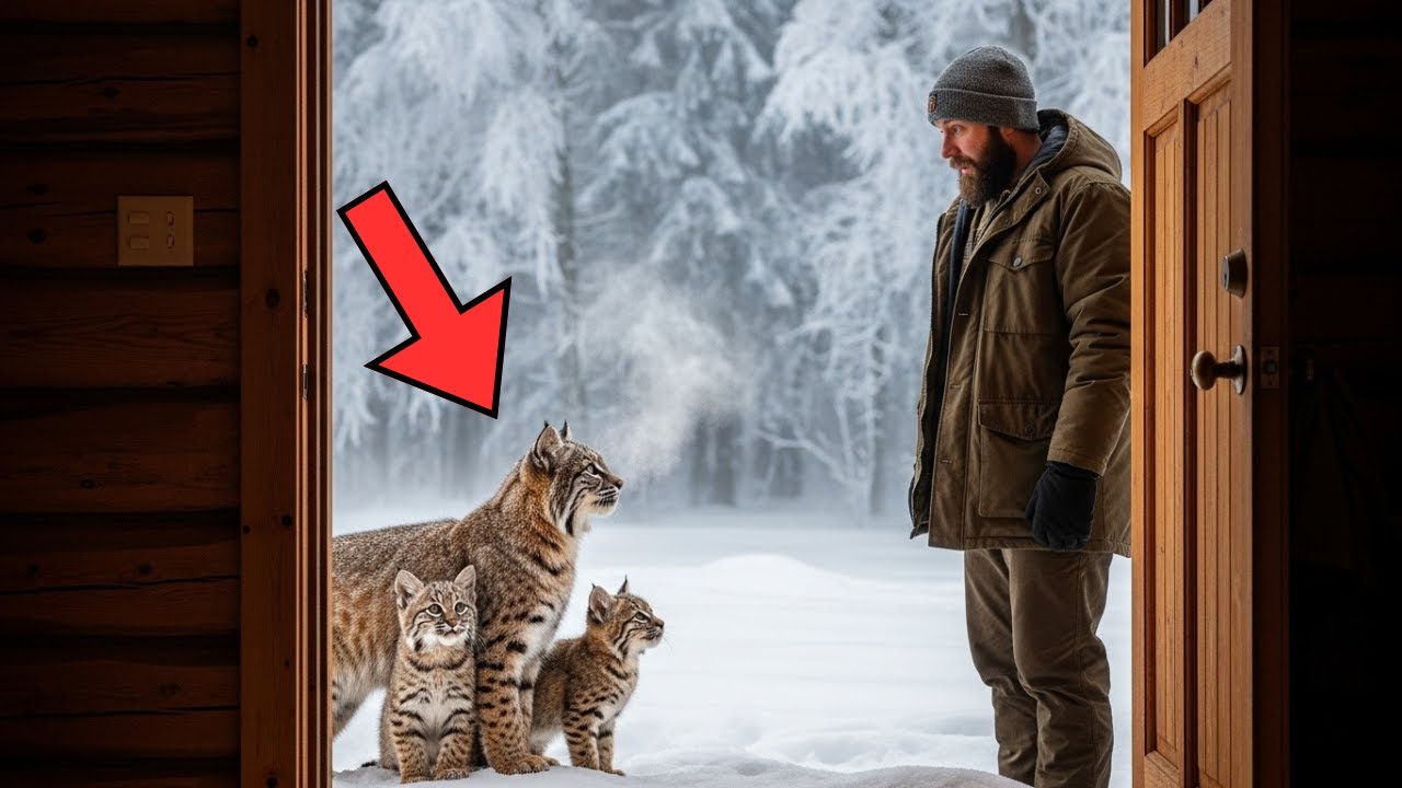 Man Lets Freezing Bobcat And Her Cubs Into His Home — Then The Unthinkable Happens!