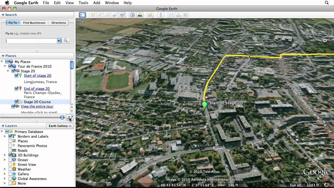 Изучите Google Earth: запись тура