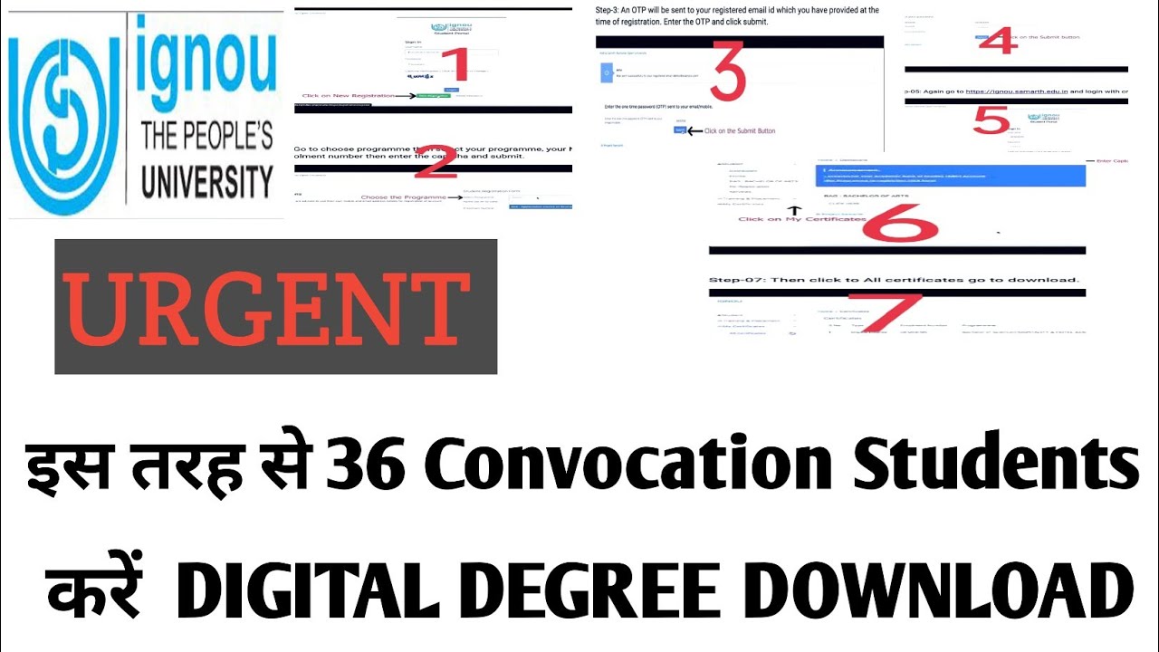 IGNOU URGENT NOTICE सभी 36 CONVOCATION STUDENTS इन STEPS से अपनी DIGITAL DEGREE DOWNLOAD करें।