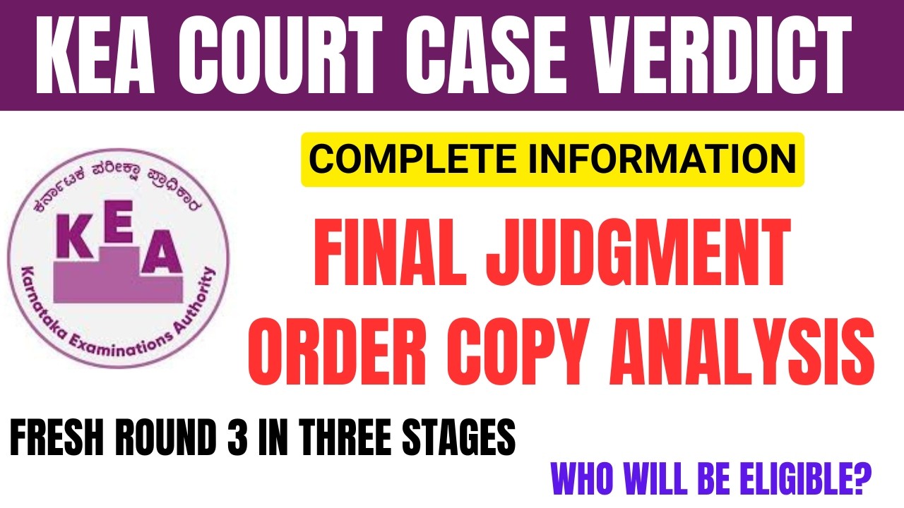 KEA NEET Round 3 Case: High Court Final Order Copy OUT | Full Judgment Analysis