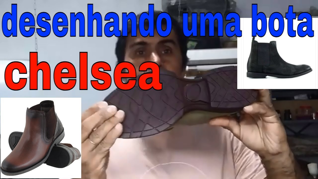 [bota chelsea]modelagem de calçados desenhando uma bota