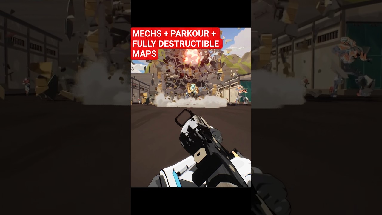 ShatterRush is a Titanfall inspired mech movement shooter indie game with fully destructible maps!