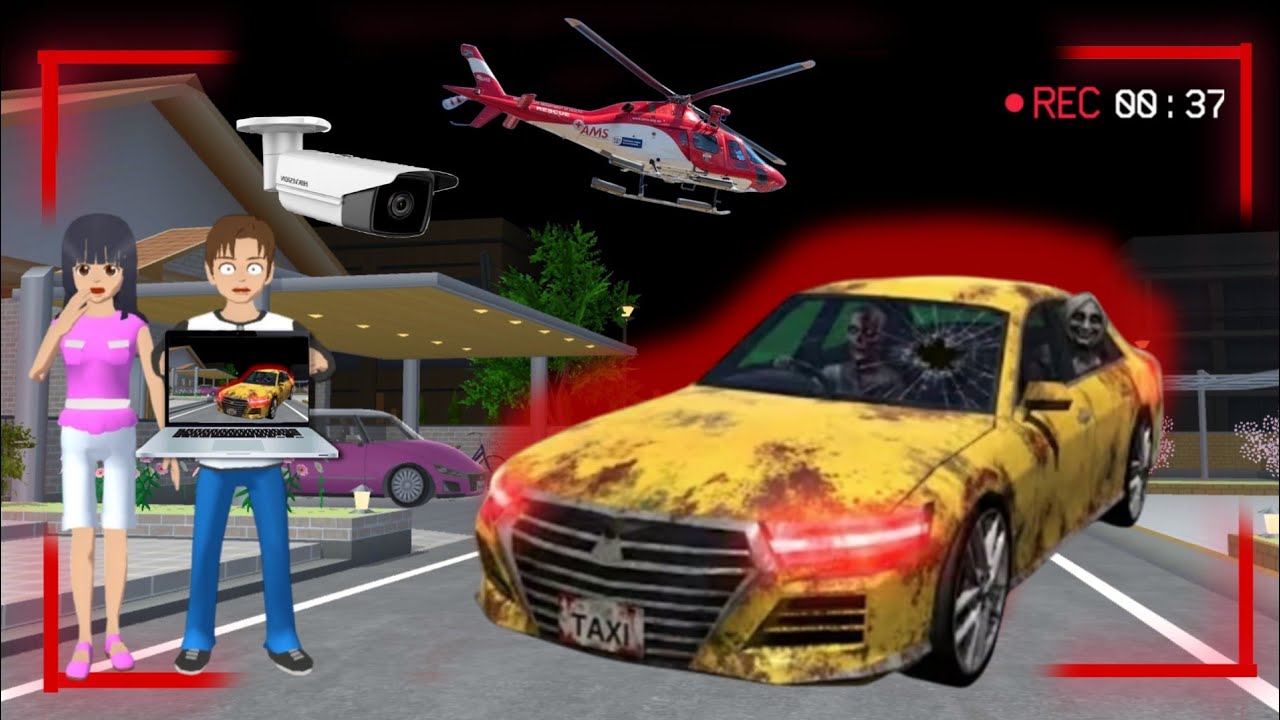 Yuta Mio Panik CCTV Merekam ANOMALI MOBIL TAKSI | Sakura School Simulator 