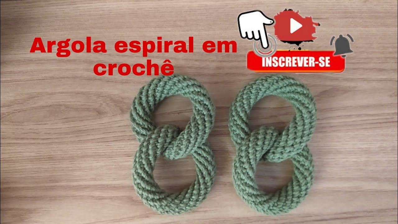 Argola espiral em crochê