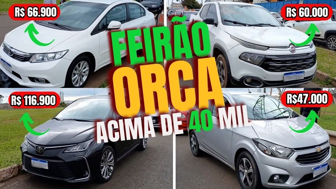 💰 Carros Usados Acima de R$40 Mil no Feirão ORCA | Oportunidades Reais em Brasília