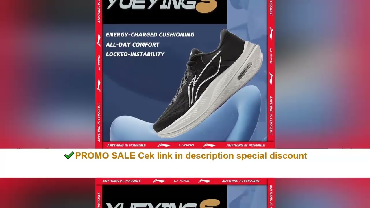 Li-Ning Men's YUEYING 5 Cushion Running Shoes TEMPO BOUNSE Reflective Breathable LiNing Wearable Sne