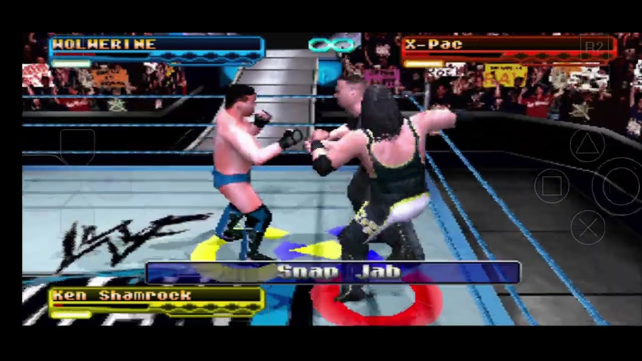 WWF Smackdown! (PS1) Pre-Season  Mode walkthrough part 11 Vs X-Pac vs Ken Shamrock 
