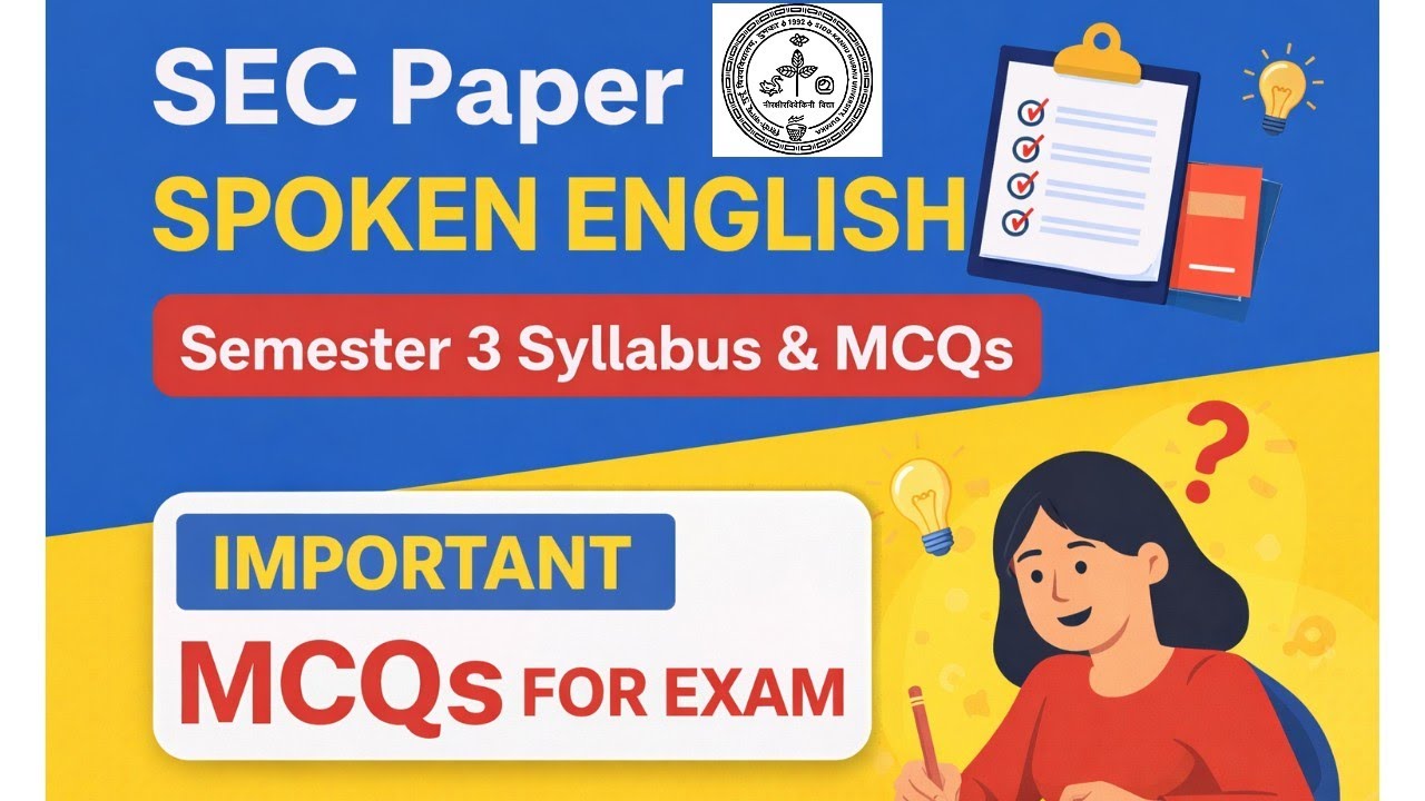 SEC Paper Spoken English Syllabus & MCQs | Semester 3 | Important MCQs for Exam